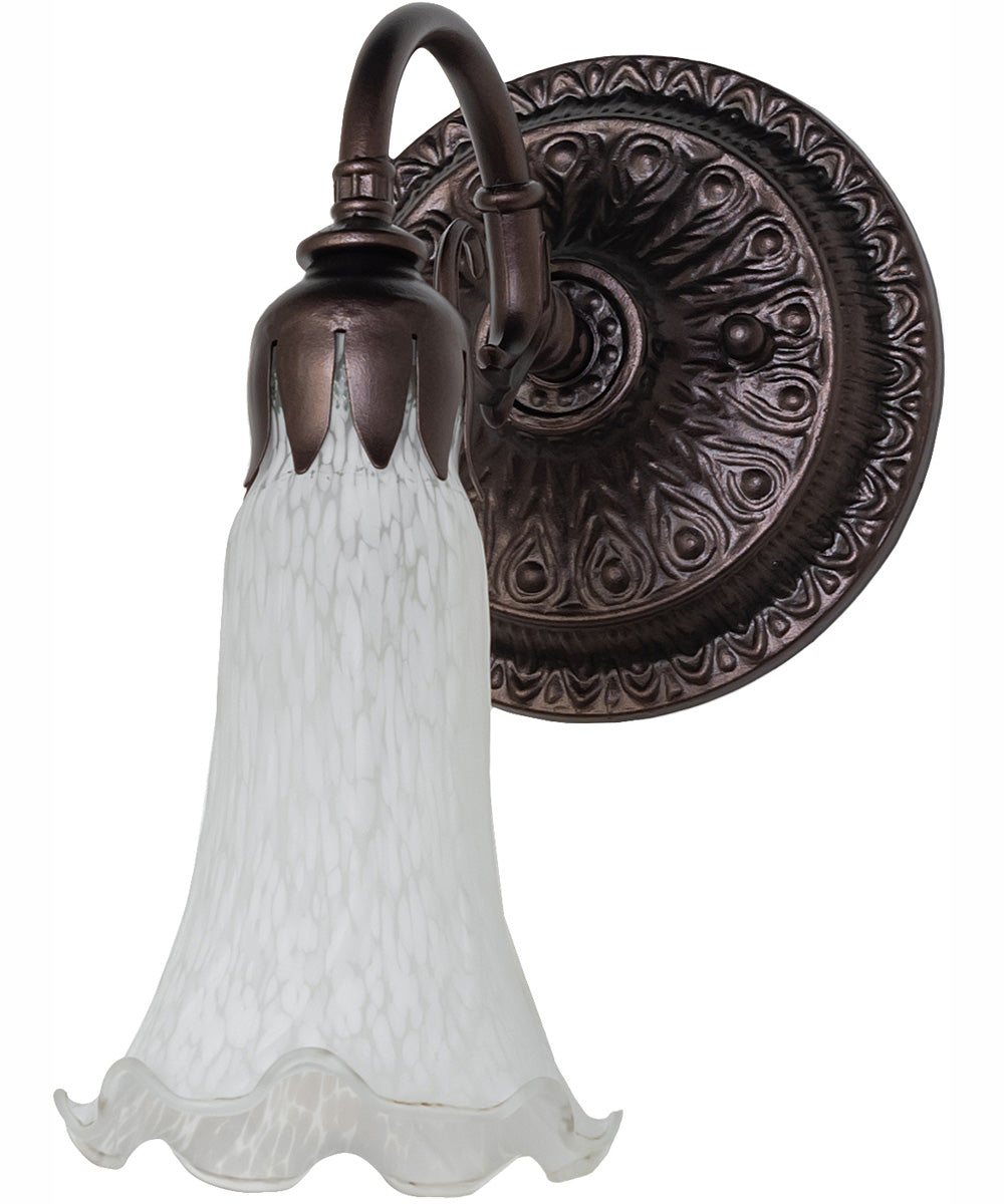 5.5" Wide White Tiffany Pond Lily Wall Sconce