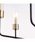 Helix 6-light Chandelier Textured Black w/ Aged Brass