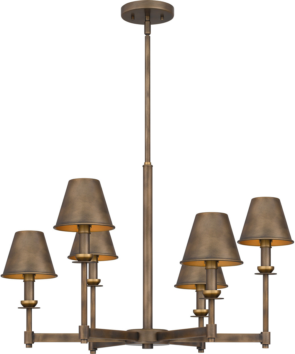 Cross 6-light Chandelier Statuary Bronze