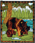30"H x 25"W Brown Bear Stained Glass Window