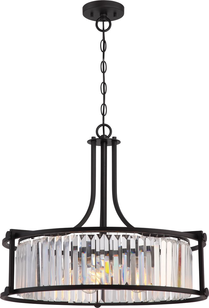 25"W Krys 4-Light Pendant Aged Bronze