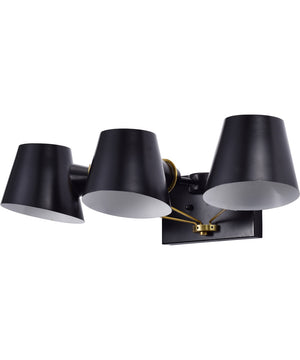 Baxter 3-Light Vanity & Wall Black / Burnished Brass