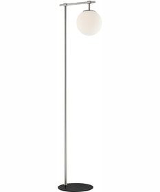 Lencho 1-Light Floor Lamp Brushed Nickel/Frost Glass Shade