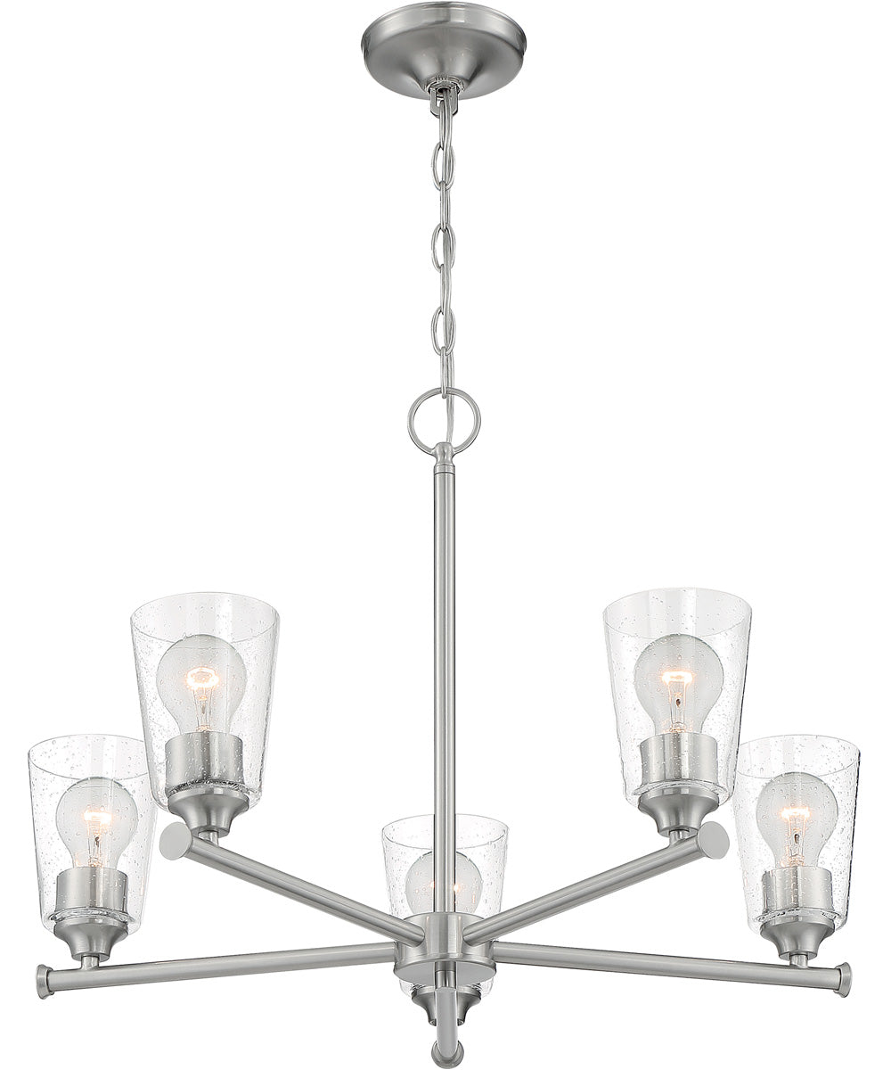 25"W Bransel 5-Light Chandelier Brushed Nickel