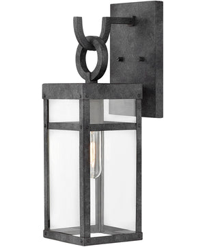 Porter 1-Light LED Small Outdoor Wall Mount Lantern in Aged Zinc