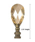 Stephanov Large Champagne Crystal Teardrops Lamp Finial Antique Brass 2.85"h