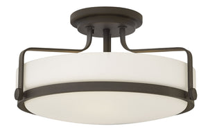18"W Harper 3-Light Semi Flush Mount in Oil Rubbed Bronze