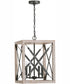 Remi 4-Light Pendant Brushed White Wash and Nordic Iron