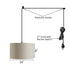 1 Light Swag Plug-In Pendant 16"w Light Oatmeal Linen Drum Shade, 17' Black Cord
