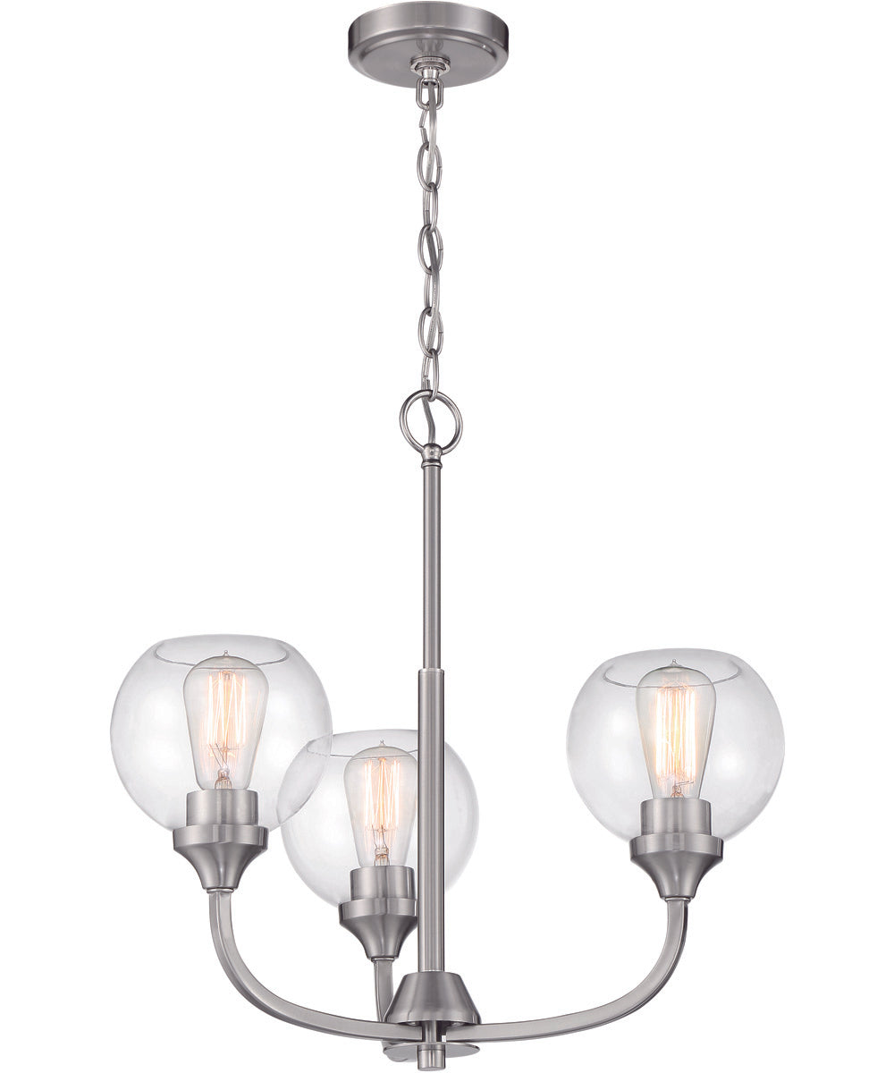 Glenda 3-Light Chandelier Brushed Polished Nickel