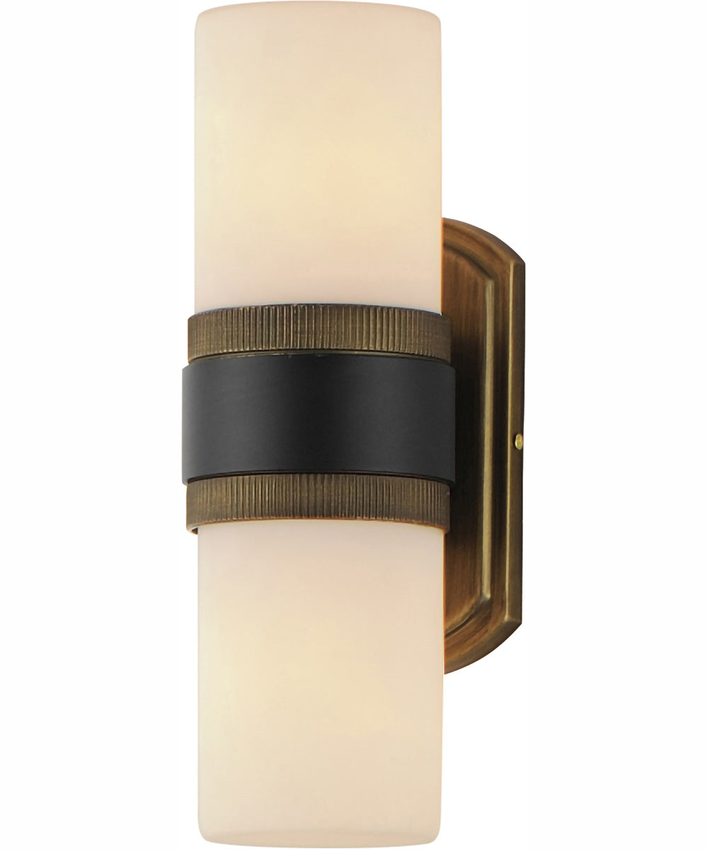 Ruffles 2-Light Outdoor Sconce Black / Antique Brass