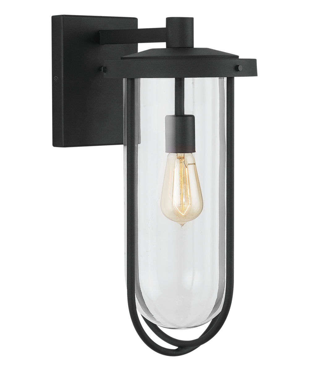 Corbin 1-Light Outdoor Wall Mount Rain or Shine - Black with Clear Glass