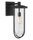 Corbin 1-Light Outdoor Wall Mount Rain or Shine - Black with Clear Glass