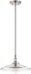 14"W Vintage 1-Light Pendant Polished Nickel