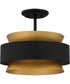 Quoizel Semi-Flush Mount Medium 3-light Semi Flush Mount Earth Black