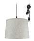 14"W 1 Light Swag Plug-In Pendant  Textured Oatmeal Shade Black Cord