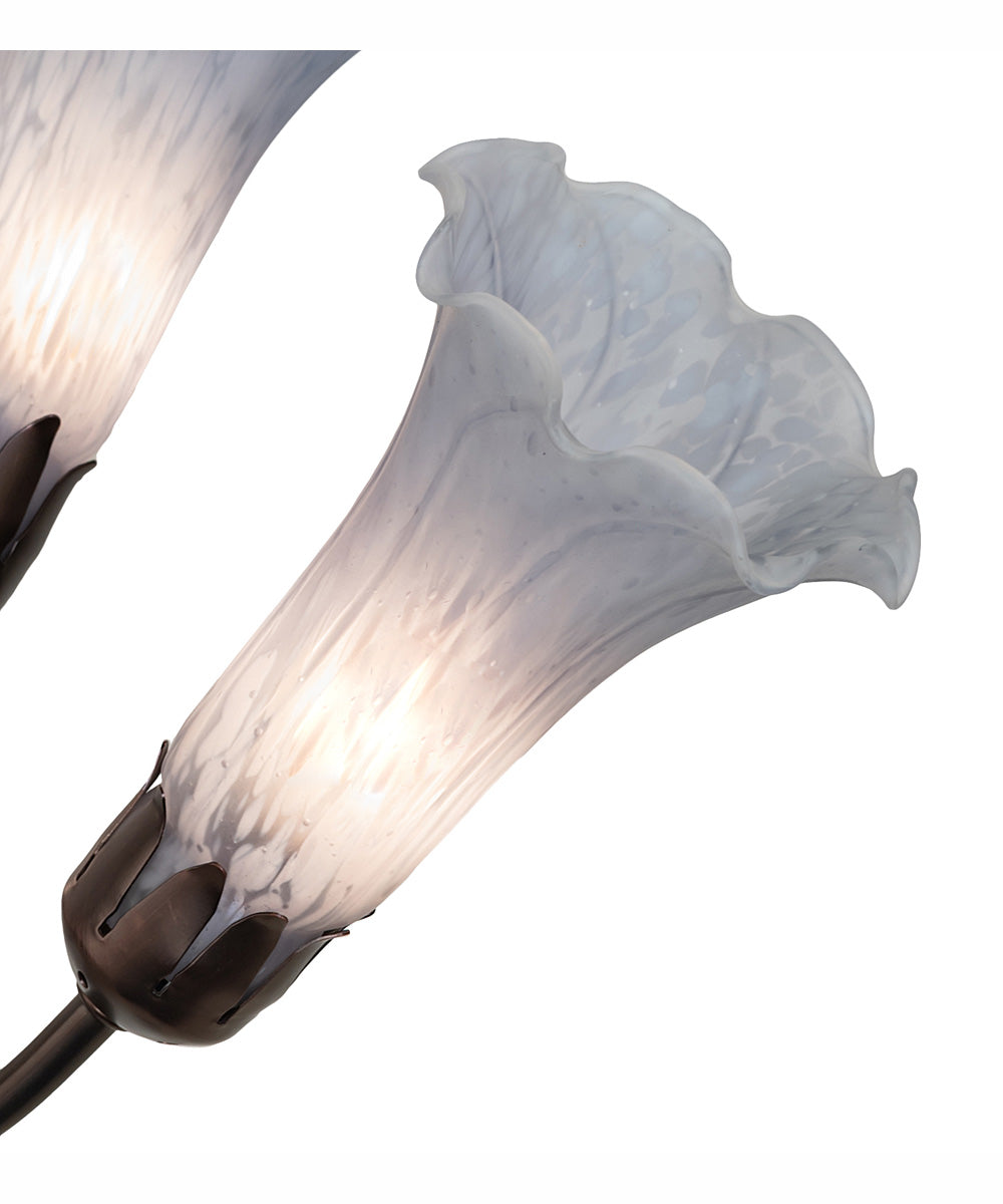 24" Wide Gray Tiffany Pond Lily 7 Light Chandelier