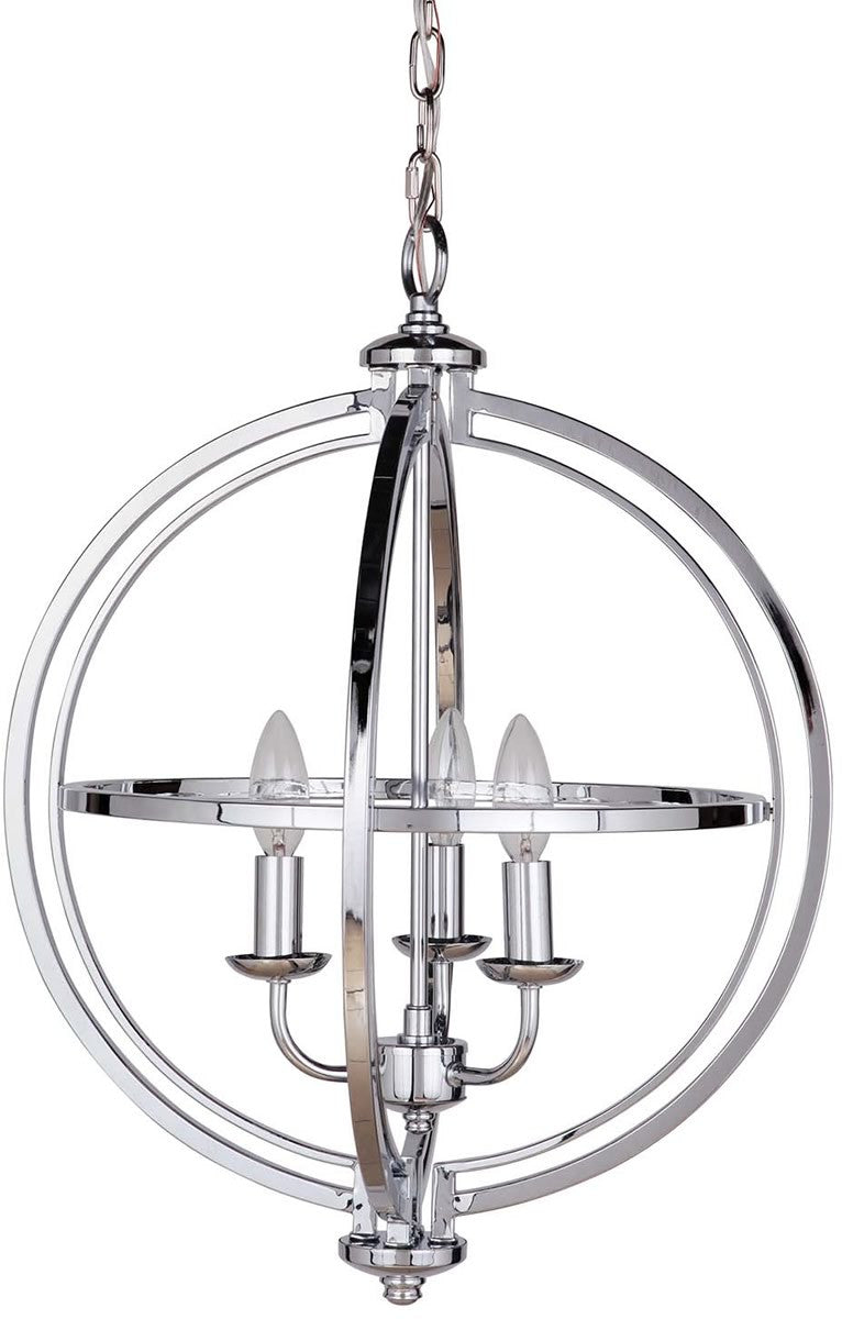 17"W Berkeley 3-Light Foyer Light Chrome