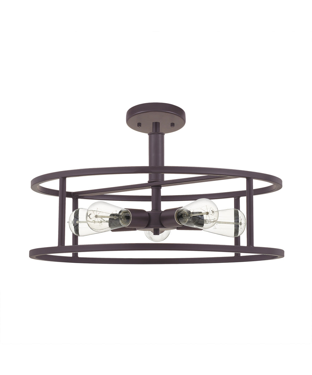 New Harbor 5-light Semi Flush Mount Western Bronze