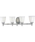 Victorian 4-Light White Opal Glass Farmhouse Bath Vanity Light Polished Chrome