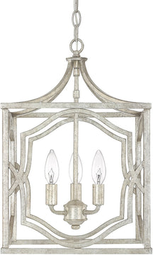 Blakely 3-Light Dual-Mount Pendant/Semi-Flush Mount Foyer Fixture Antique Silver