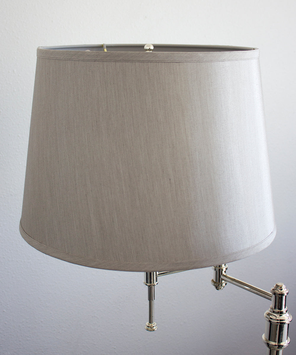 16"W x 11"H Silver Grey Hard Back Lamp Shade