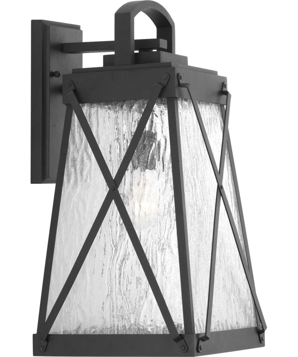 Creighton 1-Light Large Wall-Lantern Textured Black