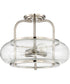 Trilogy Large 3-light Semi Flush Mount Brushed Nickel
