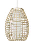Pawley 1-Light Galvanized Natural Rattan Indoor/Outdoor Hanging Pendant Light Galvanized Finish