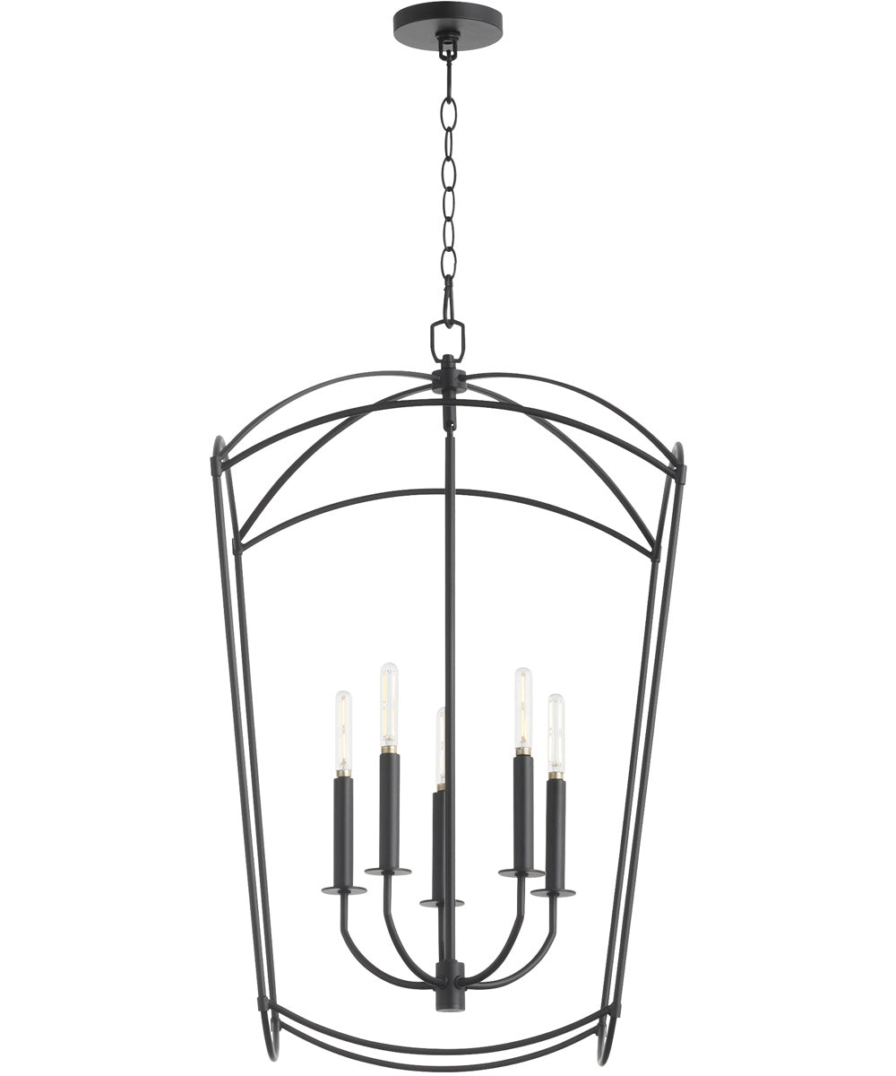 Mantle 5-light Entry Foyer Hall Chandelier Matte Black