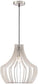 17"W Wood 1-Light  Pendant  White
