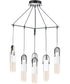 26"W Capsule LED 6-Light Mini Pendant Black / Brushed Aluminum