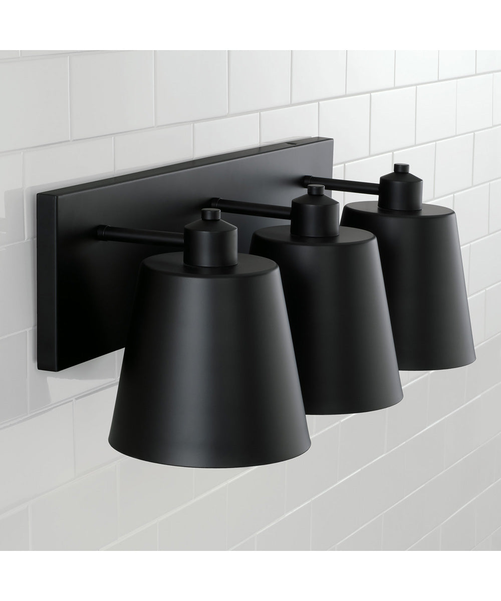 Alden 3-Light Vanity Matte Black