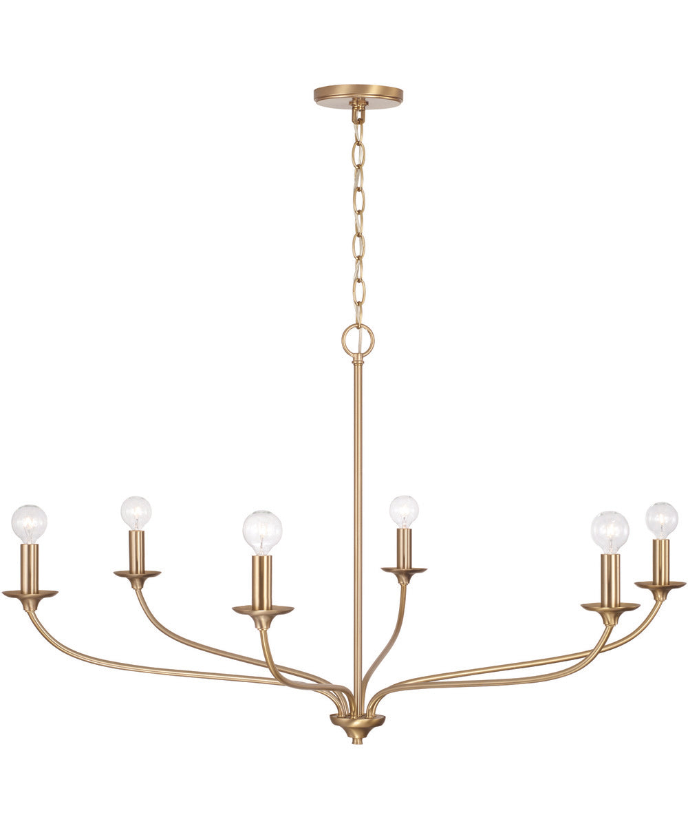 Dolan 6-Light Chandelier Matte Brass