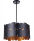 Sabrina 4-Light Pendant Flat Black / Gold Luster