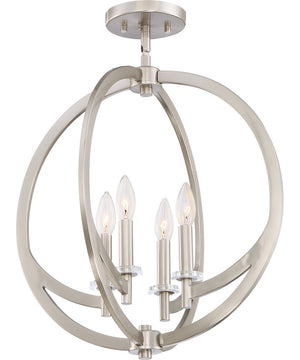 Orion 4-light Semi Flush Mount Brushed Nickel