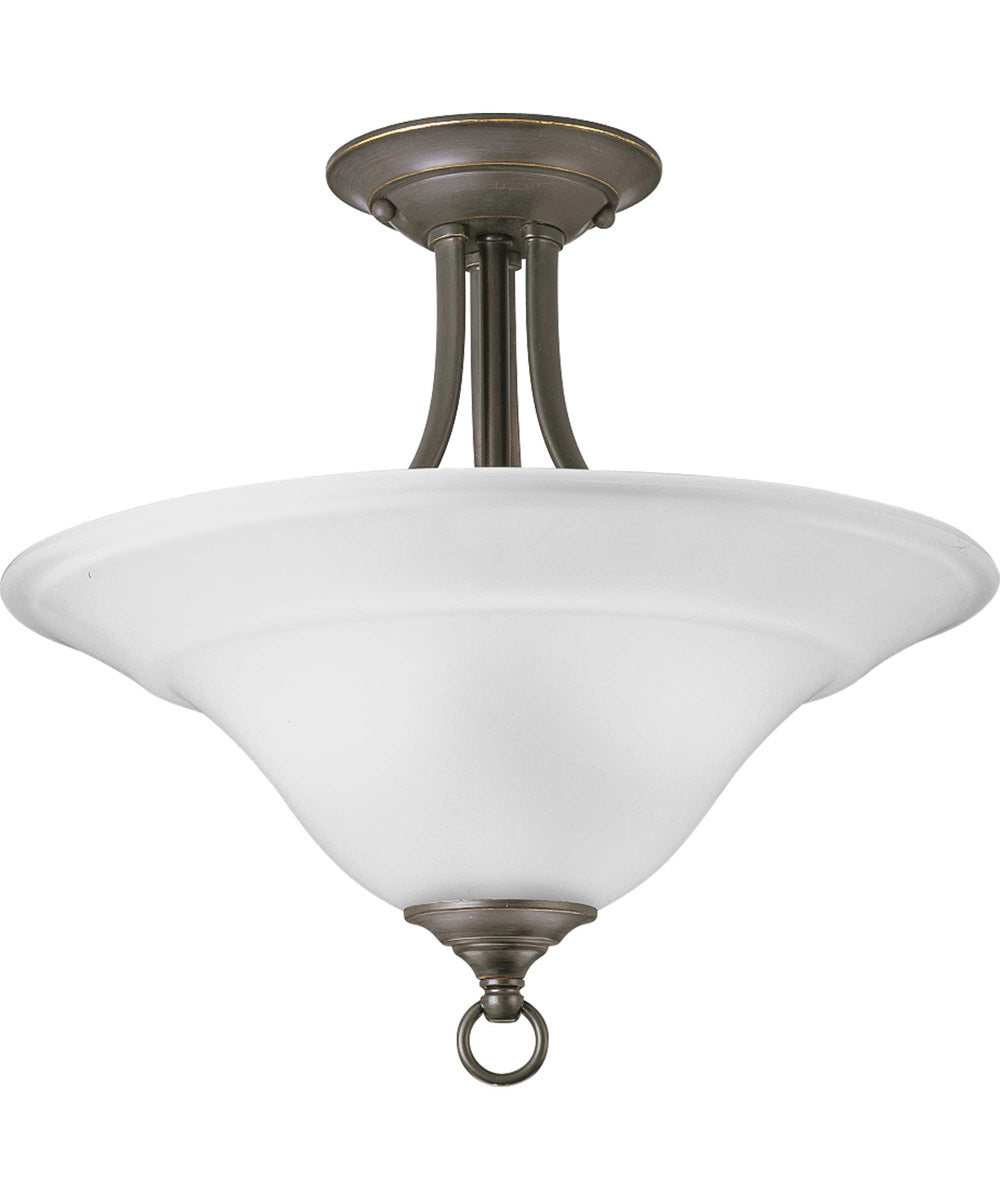 Trinity 2-Light 16" Semi-Flush Antique Bronze