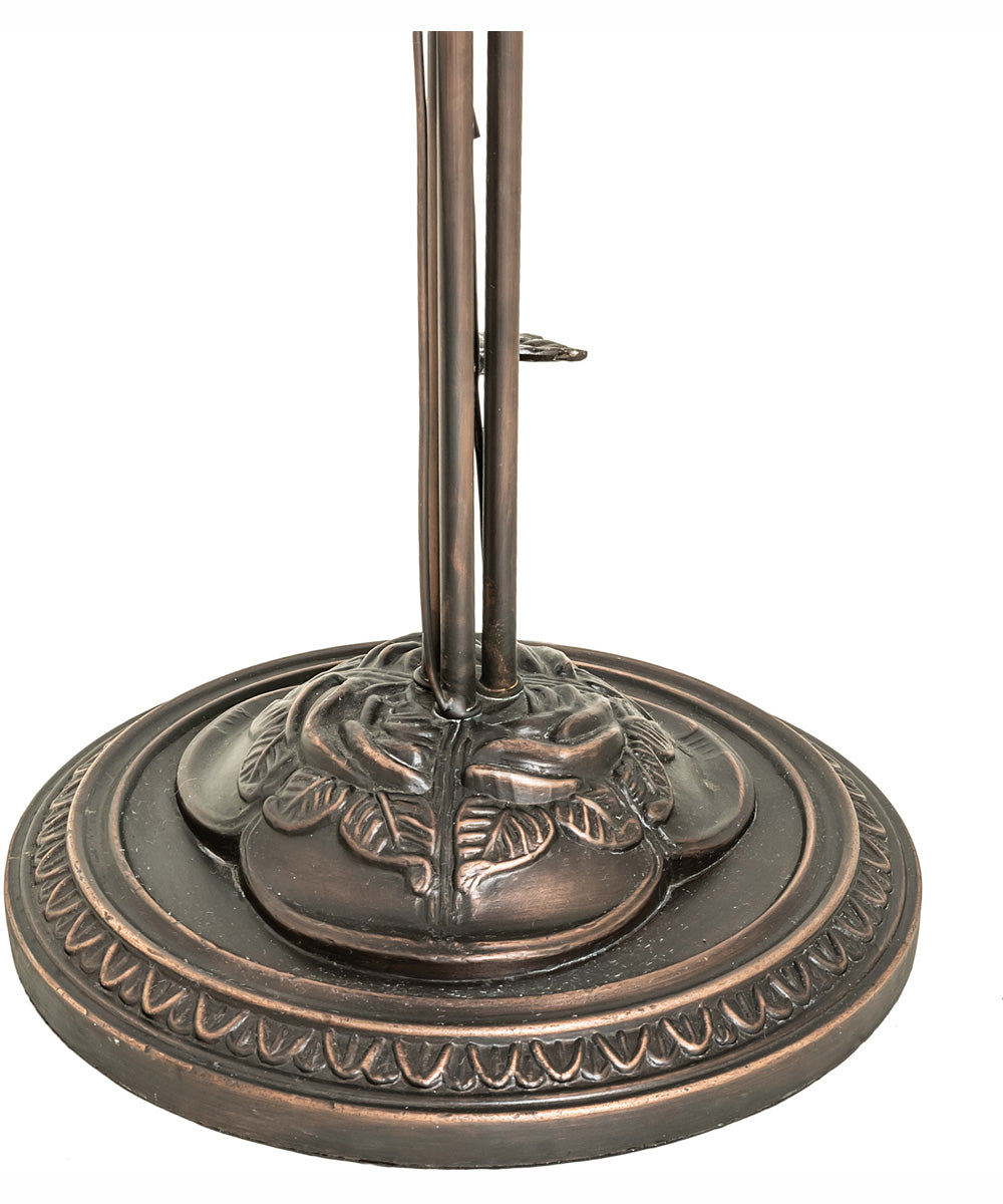 58" High Stained Glass Pond Lily 3 Light Floor Lamp