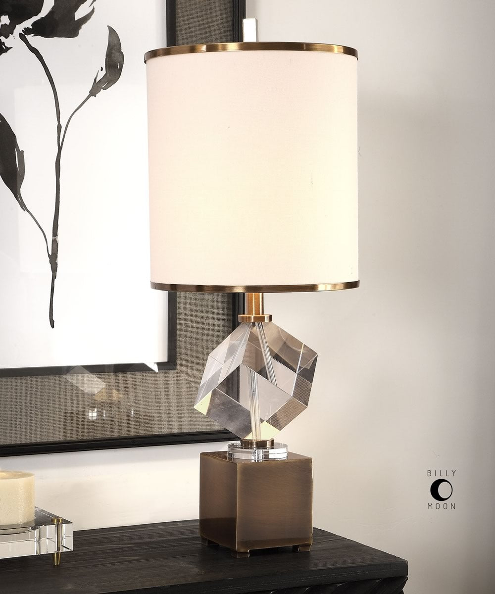 30"H Cristino Crystal Cube Lamp