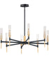 33"W Flambeau 8-Light Chandelier Black / Antique Brass