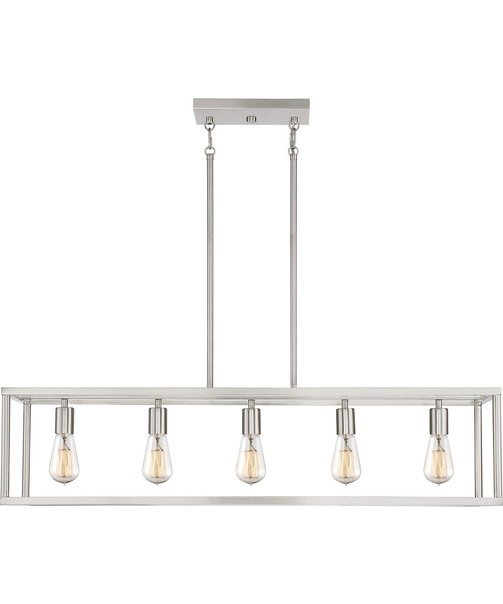 New Harbor 5-light Island Light Brushed Nickel