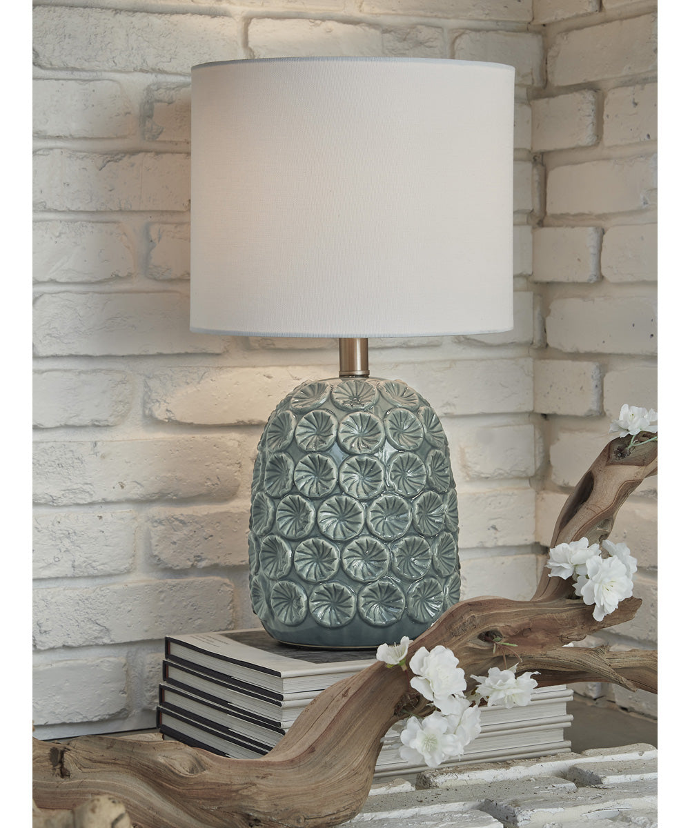 Moorbank Ceramic Table Lamp (1/CN) Teal