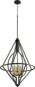 24"W 6-light Pendant Noir