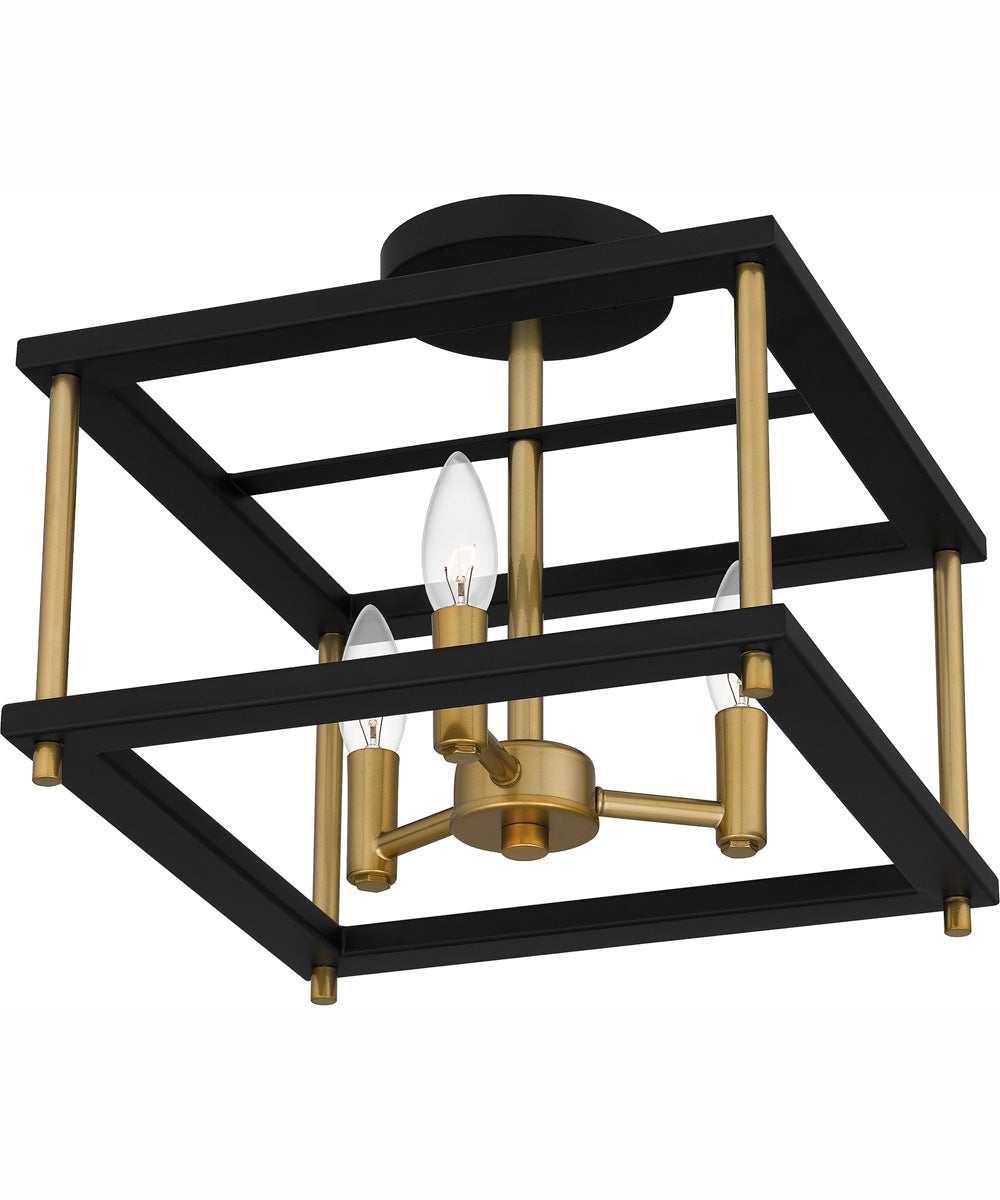 Kynwyd Medium 3-light Semi Flush Mount Matte Black