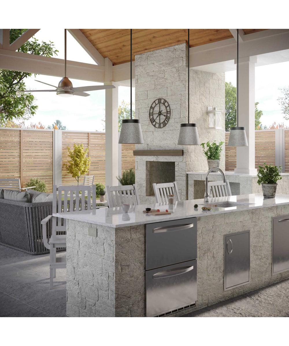 Terrazzo 1-Light Grey Terrazzo Hanging Pendant Light Graphite