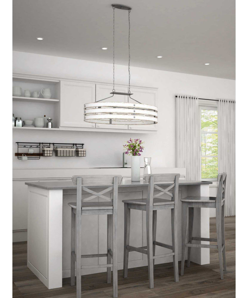 Gulliver 4-Light Coastal Linear Chandelier Light Galvanized Finish
