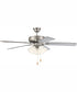 52" Decorator's Choice 3-Light Ceiling Fan Brushed Polished Nickel