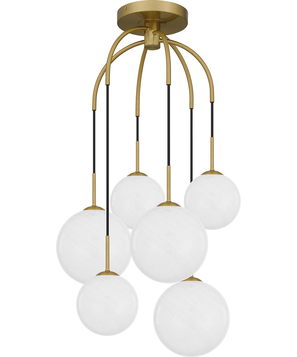 Quoizel Semi-Flush Mount 6-light Pendant Aged Brass
