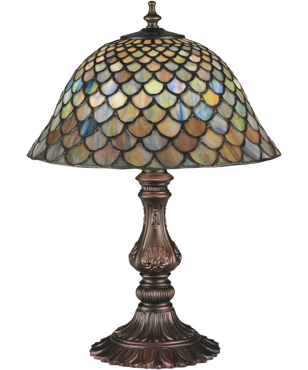 17"H Fish Scale Shell Base Accent Lamp