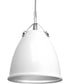 Tre 1-Light Metal Shade Coastal Pendant Light White